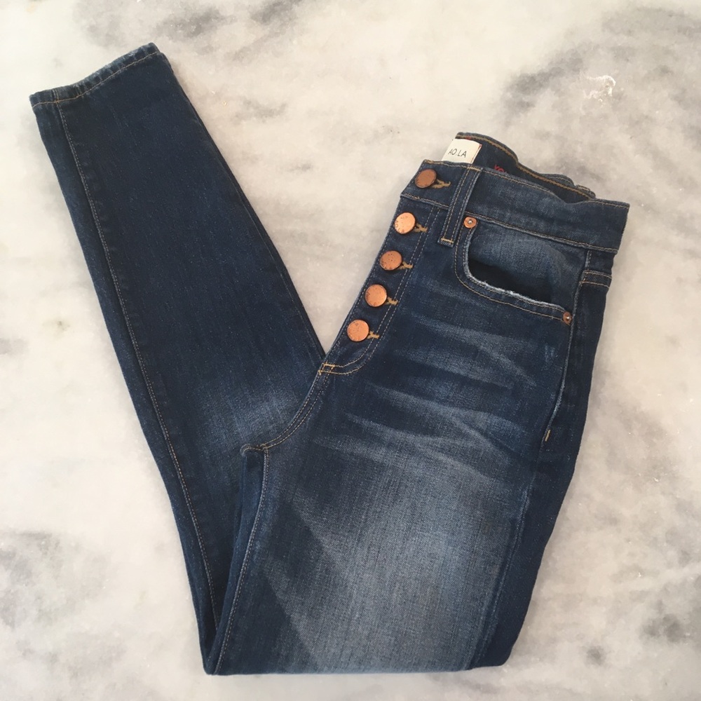 ALICE & OLIVIA Good Button Fly High Rise Jeans